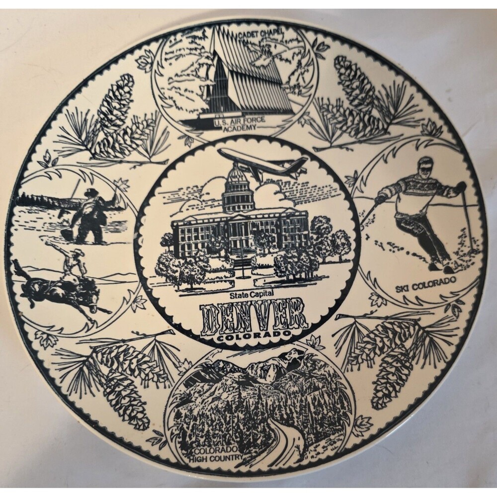 Fine American Ironstone Souvenir of Denver 10" Plate by-EACO National New York